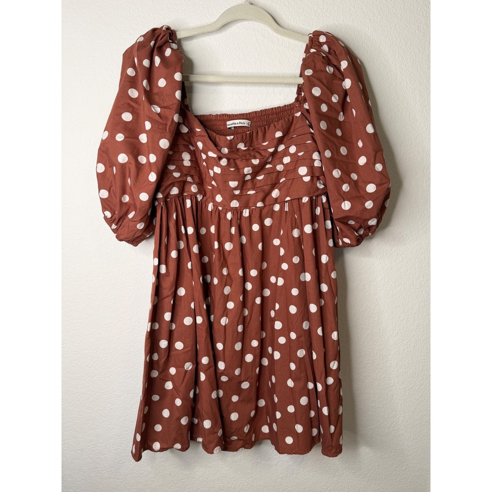 Abercrombie Emerson Brown Polka Dot Mini Dress - Picture 4 of 8